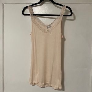 Hanro Lace Trim V Neck Camisole Tank